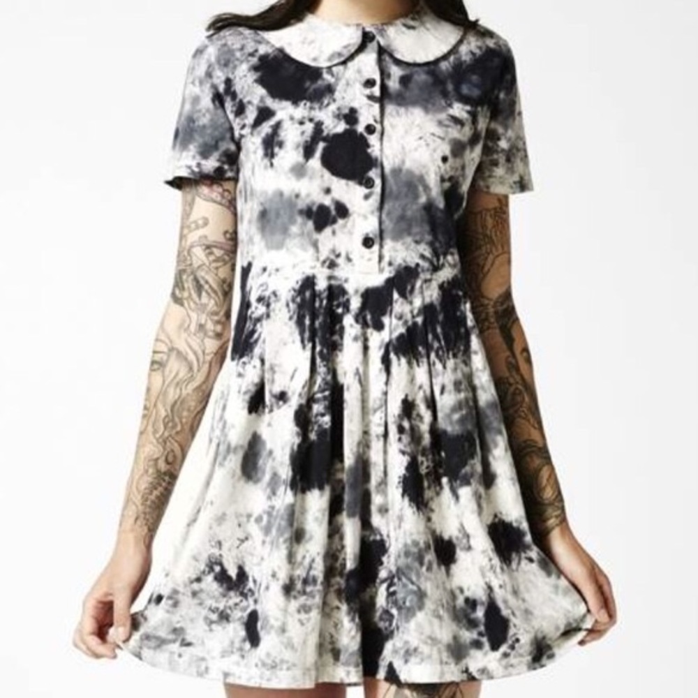 NWT DISTURBIA Storm Tie Dye Dress goth punk witch